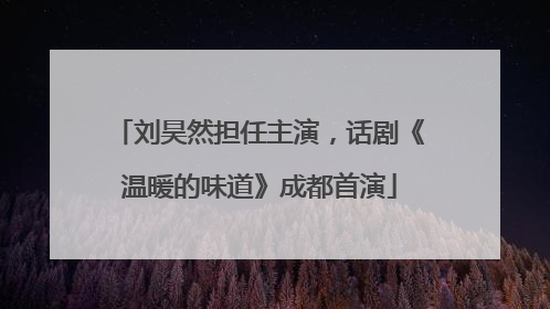刘昊然担任主演，话剧《温暖的味道》成都首演
