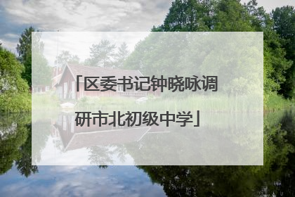 区委书记钟晓咏调研市北初级中学