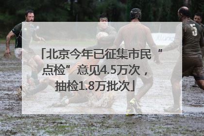 北京今年已征集市民“点检”意见4.5万次，抽检1.8万批次