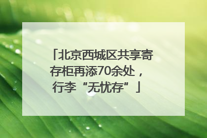 北京西城区共享寄存柜再添70余处，行李“无忧存”