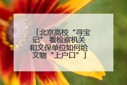 北京高校“寻宝记” 看检察机关和文保单位如何给文物“上户口”