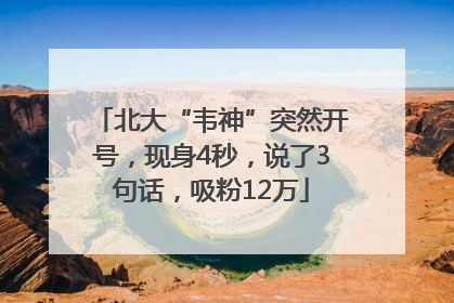 北大“韦神”突然开号，现身4秒，说了3句话，吸粉12万