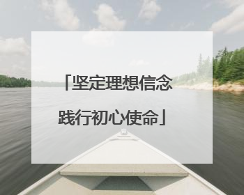 坚定理想信念 践行初心使命