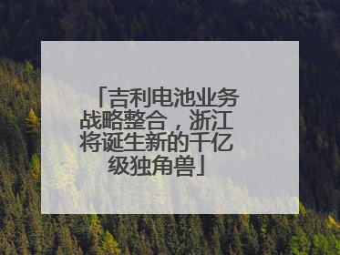 吉利电池业务战略整合，浙江将诞生新的千亿级独角兽