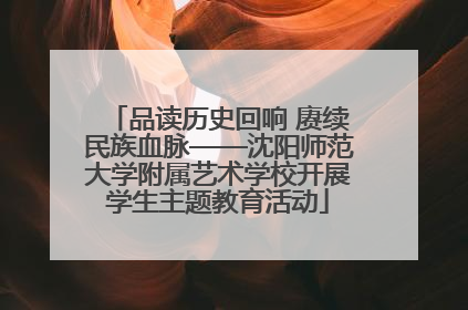 品读历史回响 赓续民族血脉——沈阳师范大学附属艺术学校开展学生主题教育活动