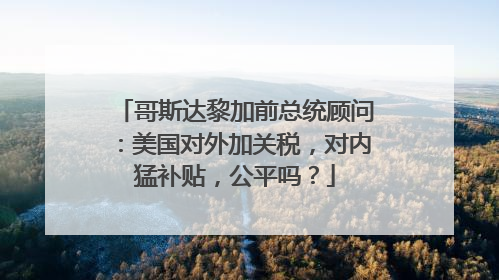 哥斯达黎加前总统顾问：美国对外加关税，对内猛补贴，公平吗？