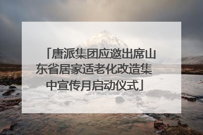唐派集团应邀出席山东省居家适老化改造集中宣传月启动仪式
