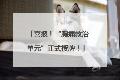 喜报！“胸痛救治单元”正式授牌！