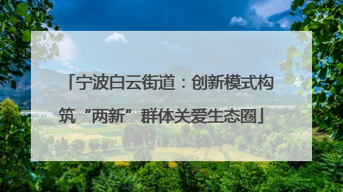 宁波白云街道：创新模式构筑“两新”群体关爱生态圈