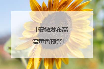 安徽发布高温黄色预警