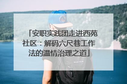 安职实践团走进西苑社区：解码六尺巷工作法的温情治理之道