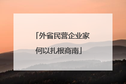 外省民营企业家何以扎根商南