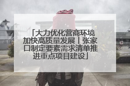 大力优化营商环境 加快高质量发展丨张家口制定要素需求清单推进重点项目建设