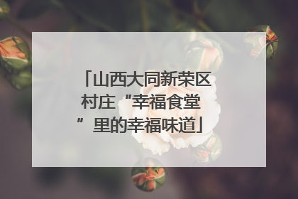 山西大同新荣区 村庄“幸福食堂”里的幸福味道