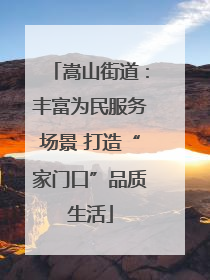 嵩山街道：丰富为民服务场景 打造“家门口”品质生活