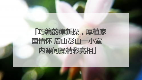 巧编韵律新操，厚植家国情怀 眉山彭山一小室内课间操精彩亮相