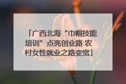 广西北海“巾帼技能培训”点亮创业路 农村女性就业之路变宽