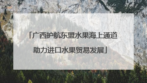 广西护航东盟水果海上通道 助力进口水果贸易发展