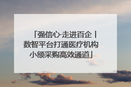 强信心·走进百企丨数智平台打通医疗机构小额采购高效通道