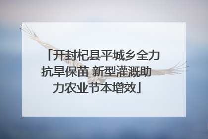 开封杞县平城乡全力抗旱保苗 新型灌溉助力农业节本增效