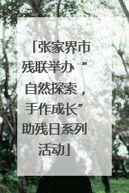 张家界市残联举办“自然探索，手作成长”助残日系列活动