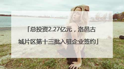 总投资2.27亿元，洛邑古城片区第十三批入驻企业签约
