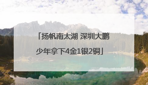 扬帆南太湖 深圳大鹏少年拿下4金1银2铜
