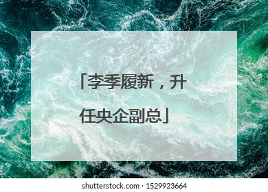 李季履新，升任央企副总
