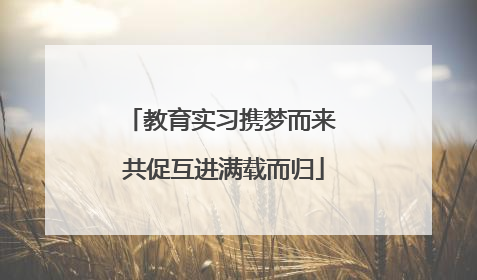 教育实习携梦而来 共促互进满载而归