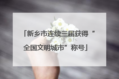 新乡市连续三届获得“全国文明城市”称号
