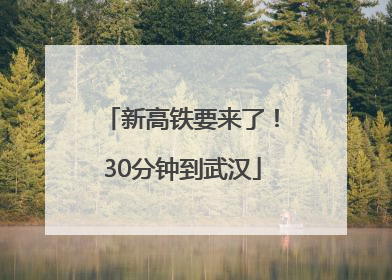 新高铁要来了！30分钟到武汉