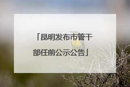 昆明发布市管干部任前公示公告