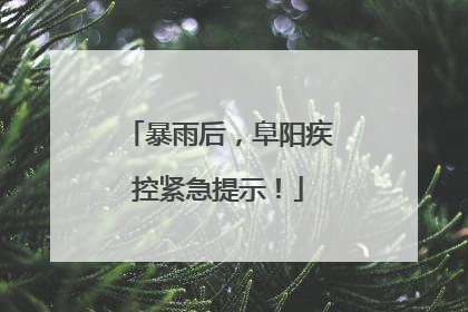 暴雨后，阜阳疾控紧急提示！