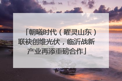 朝曦时代（曜灵山东）联袂创维光伏，临沂战新产业再添重磅合作