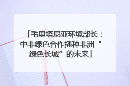 毛里塔尼亚环境部长：中非绿色合作播种非洲“绿色长城”的未来