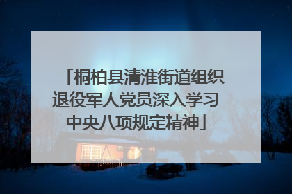 桐柏县清淮街道组织退役军人党员深入学习中央八项规定精神