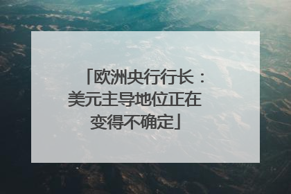 欧洲央行行长：美元主导地位正在变得不确定