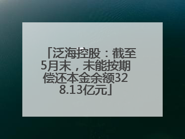 泛海控股：截至5月末，未能按期偿还本金余额328.13亿元