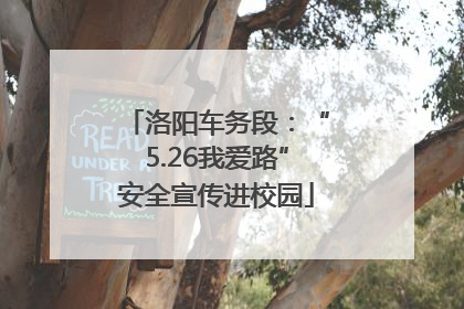 洛阳车务段：“5.26我爱路”安全宣传进校园