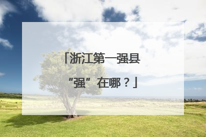 浙江第一强县“强”在哪？