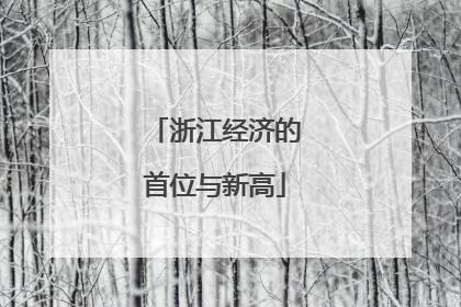 浙江经济的首位与新高