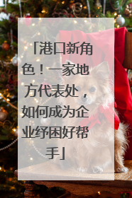 港口新角色！一家地方代表处，如何成为企业纾困好帮手