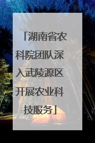 湖南省农科院团队深入武陵源区开展农业科技服务