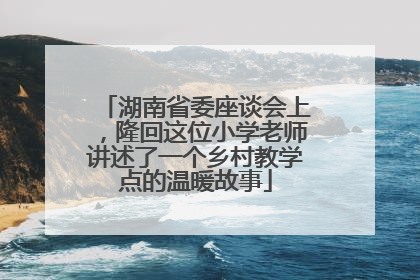 湖南省委座谈会上，隆回这位小学老师讲述了一个乡村教学点的温暖故事