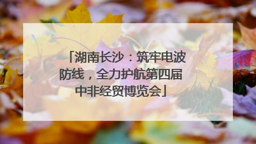 湖南长沙：筑牢电波防线，全力护航第四届中非经贸博览会