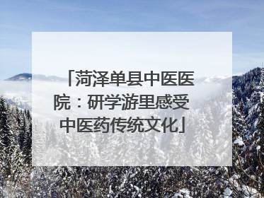 菏泽单县中医医院：研学游里感受中医药传统文化
