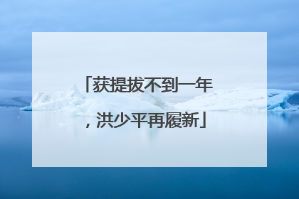 获提拔不到一年，洪少平再履新