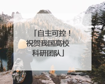 自主可控！祝贺我国高校科研团队