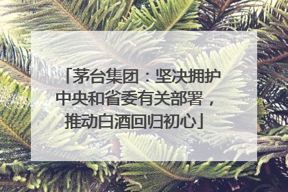 茅台集团：坚决拥护中央和省委有关部署，推动白酒回归初心