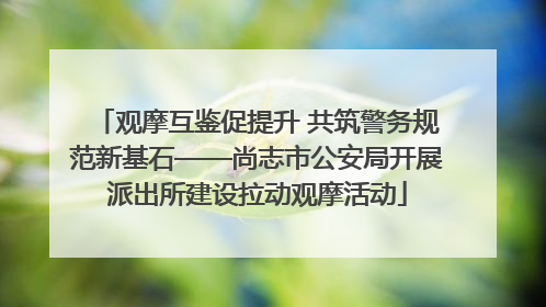 观摩互鉴促提升 共筑警务规范新基石——尚志市公安局开展派出所建设拉动观摩活动